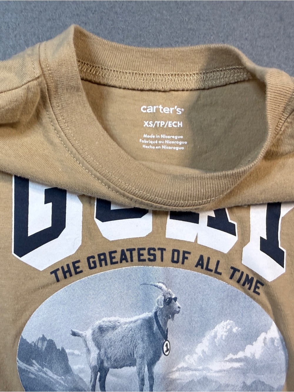 Carter's Tan GOAT Graphic Long-Sleeve Tee - Picture 3 of 3